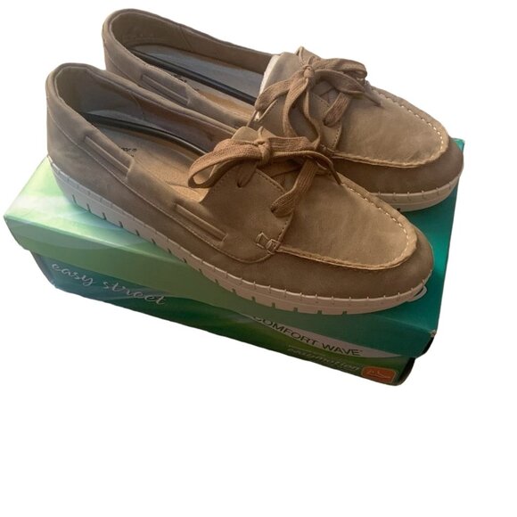 NWT EASY STREET SAIL SPORT COMFORT WAVE LOAFER SNEAKER NATURAL 9.5 - Picture 1 of 10